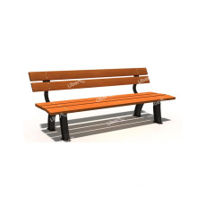 Public leisure amusement park site park bench, iron and wooden garden bench outdoor